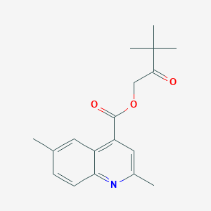 molecular formula C18H21NO3 B338269 3,3-Dimethyl-2-oxobutyl 2,6-dimethyl-4-quinolinecarboxylate 