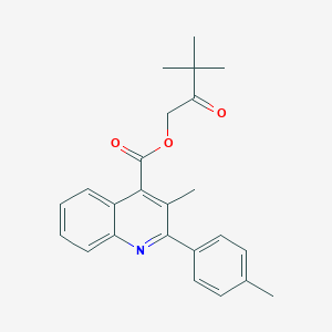 molecular formula C24H25NO3 B338271 3,3-Dimethyl-2-oxobutyl 3-methyl-2-(4-methylphenyl)-4-quinolinecarboxylate 