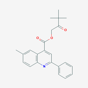 molecular formula C23H23NO3 B338273 3,3-Dimethyl-2-oxobutyl 6-methyl-2-phenyl-4-quinolinecarboxylate 
