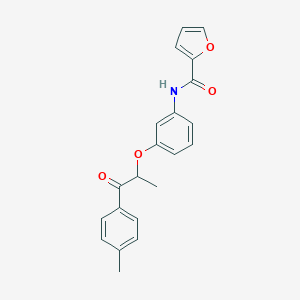 molecular formula C21H19NO4 B338275 N-{3-[1-methyl-2-(4-methylphenyl)-2-oxoethoxy]phenyl}-2-furamide 