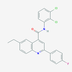 molecular formula C24H17Cl2FN2O B338277 N-(2,3-dichlorophenyl)-6-ethyl-2-(4-fluorophenyl)quinoline-4-carboxamide 