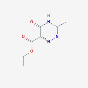 molecular formula C7H9N3O3 B3382779 Ethyl 5-hydroxy-3-methyl-1,2,4-triazine-6-carboxylate CAS No. 36286-80-3