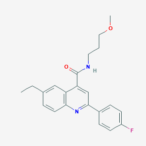 molecular formula C22H23FN2O2 B338278 6-ethyl-2-(4-fluorophenyl)-N-(3-methoxypropyl)-4-quinolinecarboxamide 