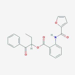 molecular formula C22H19NO5 B338281 1-Benzoylpropyl 2-(2-furoylamino)benzoate 