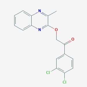 molecular formula C17H12Cl2N2O2 B338289 1-(3,4-Dichlorophenyl)-2-[(3-methyl-2-quinoxalinyl)oxy]ethanone 