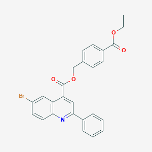 molecular formula C26H20BrNO4 B338292 4-(Ethoxycarbonyl)benzyl 6-bromo-2-phenyl-4-quinolinecarboxylate 
