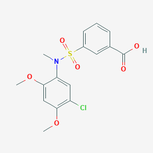 molecular formula C16H16ClNO6S B3382939 3-[(5-Chloro-2,4-dimethoxyphenyl)(methyl)sulfamoyl]benzoic acid CAS No. 379255-70-6