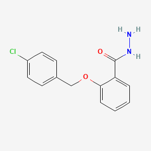 molecular formula C14H13ClN2O2 B3382941 2-[(4-Chlorophenyl)methoxy]benzohydrazide CAS No. 379255-73-9
