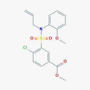 molecular formula C18H18ClNO5S B3382956 Methyl 4-chloro-3-[(2-methoxyphenyl)(prop-2-en-1-yl)sulfamoyl]benzoate CAS No. 379726-51-9