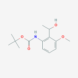 molecular formula C14H21NO4 B3382974 叔丁基N-[2-(1-羟乙基)-3-甲氧基苯基]氨基甲酸酯 CAS No. 380225-70-7