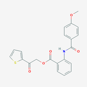 molecular formula C21H17NO5S B338302 2-Oxo-2-(2-thienyl)ethyl 2-[(4-methoxybenzoyl)amino]benzoate 