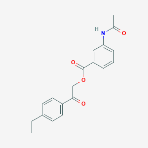 molecular formula C19H19NO4 B338303 2-(4-Ethylphenyl)-2-oxoethyl 3-(acetylamino)benzoate 