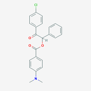 molecular formula C23H20ClNO3 B338305 2-(4-Chlorophenyl)-2-oxo-1-phenylethyl 4-(dimethylamino)benzoate 