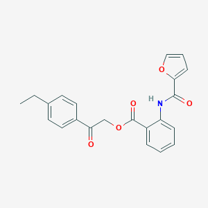 molecular formula C22H19NO5 B338309 2-(4-Ethylphenyl)-2-oxoethyl 2-(2-furoylamino)benzoate 