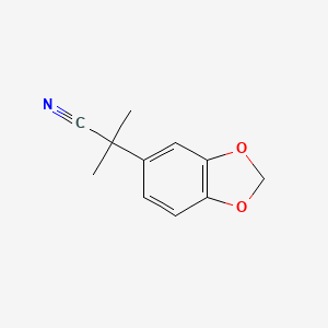 molecular formula C11H11NO2 B3383102 2-(1,3-Dioxaindan-5-yl)-2-methylpropanenitrile CAS No. 39053-79-7