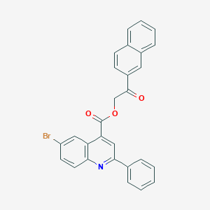 molecular formula C28H18BrNO3 B338312 2-(2-Naphthyl)-2-oxoethyl 6-bromo-2-phenyl-4-quinolinecarboxylate 