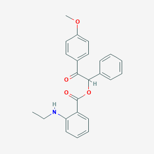 molecular formula C24H23NO4 B338313 2-(4-Methoxyphenyl)-2-oxo-1-phenylethyl 2-(ethylamino)benzoate 