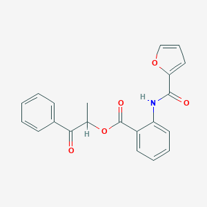 molecular formula C21H17NO5 B338314 1-Methyl-2-oxo-2-phenylethyl 2-(2-furoylamino)benzoate 