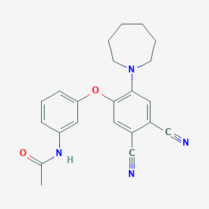 molecular formula C22H22N4O2 B338318 N-{3-[2-(1-azepanyl)-4,5-dicyanophenoxy]phenyl}acetamide 