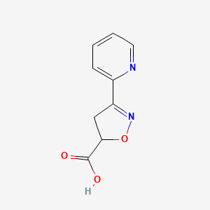 molecular formula C9H8N2O3 B3383180 3-Pyridin-2-yl-4,5-dihydroisoxazole-5-carboxylic acid CAS No. 396726-64-0
