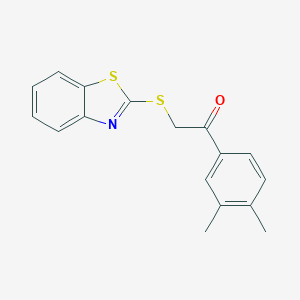 molecular formula C17H15NOS2 B338320 2-(1,3-Benzothiazol-2-ylsulfanyl)-1-(3,4-dimethylphenyl)ethanone 