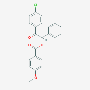 molecular formula C22H17ClO4 B338321 2-(4-Chlorophenyl)-2-oxo-1-phenylethyl 4-methoxybenzoate 