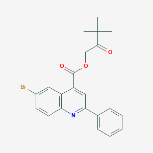 molecular formula C22H20BrNO3 B338322 3,3-Dimethyl-2-oxobutyl 6-bromo-2-phenyl-4-quinolinecarboxylate 