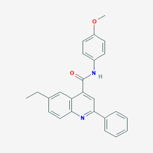 molecular formula C25H22N2O2 B338324 6-ethyl-N-(4-methoxyphenyl)-2-phenylquinoline-4-carboxamide 