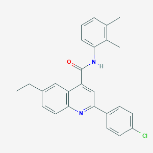 molecular formula C26H23ClN2O B338327 2-(4-chlorophenyl)-N-(2,3-dimethylphenyl)-6-ethylquinoline-4-carboxamide 