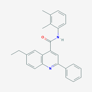 molecular formula C26H24N2O B338328 N-(2,3-dimethylphenyl)-6-ethyl-2-phenylquinoline-4-carboxamide 