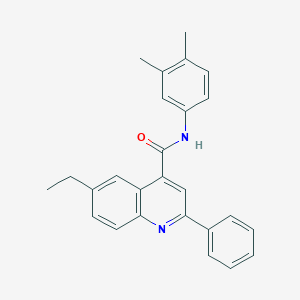 molecular formula C26H24N2O B338331 N-(3,4-dimethylphenyl)-6-ethyl-2-phenylquinoline-4-carboxamide 