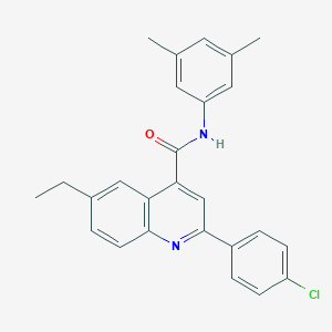 molecular formula C26H23ClN2O B338332 2-(4-chlorophenyl)-N-(3,5-dimethylphenyl)-6-ethylquinoline-4-carboxamide 