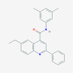 molecular formula C26H24N2O B338333 N-(3,5-dimethylphenyl)-6-ethyl-2-phenylquinoline-4-carboxamide 