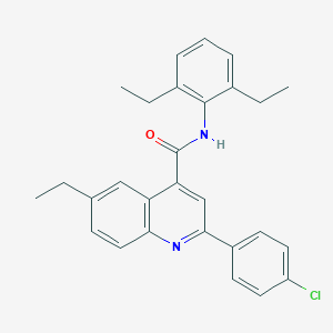 molecular formula C28H27ClN2O B338337 2-(4-chlorophenyl)-N-(2,6-diethylphenyl)-6-ethylquinoline-4-carboxamide 