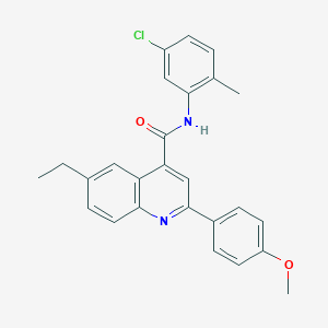 molecular formula C26H23ClN2O2 B338338 N-(5-chloro-2-methylphenyl)-6-ethyl-2-(4-methoxyphenyl)quinoline-4-carboxamide 