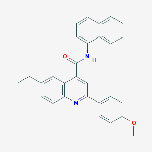 molecular formula C29H24N2O2 B338340 6-ethyl-2-(4-methoxyphenyl)-N-(1-naphthyl)-4-quinolinecarboxamide 