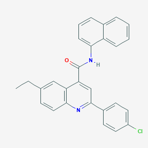 molecular formula C28H21ClN2O B338341 2-(4-chlorophenyl)-6-ethyl-N-(1-naphthyl)-4-quinolinecarboxamide 