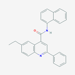 molecular formula C28H22N2O B338342 6-ethyl-N-(1-naphthyl)-2-phenyl-4-quinolinecarboxamide 