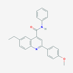 molecular formula C25H22N2O2 B338345 6-ethyl-2-(4-methoxyphenyl)-N-phenylquinoline-4-carboxamide 