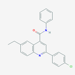 molecular formula C24H19ClN2O B338346 2-(4-chlorophenyl)-6-ethyl-N-phenylquinoline-4-carboxamide 