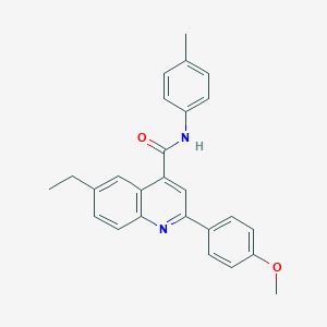 molecular formula C26H24N2O2 B338349 6-ethyl-2-(4-methoxyphenyl)-N-(4-methylphenyl)quinoline-4-carboxamide 