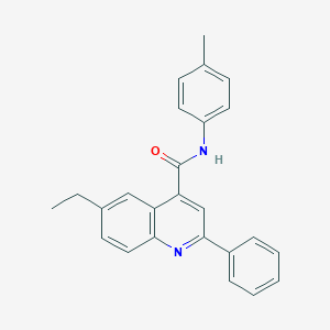 molecular formula C25H22N2O B338351 6-ethyl-N-(4-methylphenyl)-2-phenylquinoline-4-carboxamide 