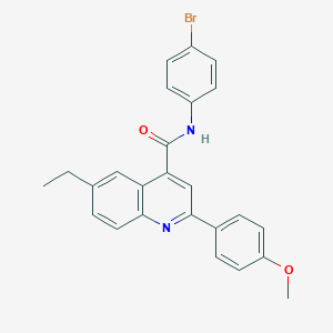 molecular formula C25H21BrN2O2 B338352 N-(4-bromophenyl)-6-ethyl-2-(4-methoxyphenyl)quinoline-4-carboxamide 