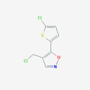 molecular formula C8H5Cl2NOS B3383526 4-(Chloromethyl)-5-(5-chlorothiophen-2-yl)-1,2-oxazole CAS No. 430535-13-0