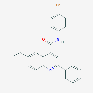 molecular formula C24H19BrN2O B338353 N-(4-bromophenyl)-6-ethyl-2-phenylquinoline-4-carboxamide 