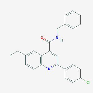 molecular formula C25H21ClN2O B338354 N-benzyl-2-(4-chlorophenyl)-6-ethylquinoline-4-carboxamide 