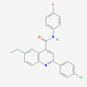 2-(4-chlorophenyl)-6-ethyl-N-(4-fluorophenyl)quinoline-4-carboxamide