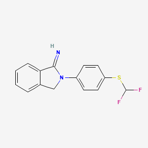 molecular formula C15H12F2N2S B3383560 2-[4-(difluoromethylsulfanyl)phenyl]-3H-isoindol-1-imine CAS No. 438017-62-0