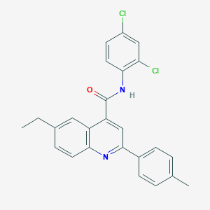 molecular formula C25H20Cl2N2O B338357 N-(2,4-dichlorophenyl)-6-ethyl-2-(4-methylphenyl)quinoline-4-carboxamide 