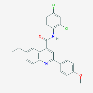 molecular formula C25H20Cl2N2O2 B338358 N-(2,4-dichlorophenyl)-6-ethyl-2-(4-methoxyphenyl)quinoline-4-carboxamide 